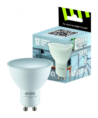 Лампа светодиодная FLL-GU10 12Вт PAR16 5000К холод. бел. GU10 175-265В 50Гц ФАZА 5038776 в Максэлектро
