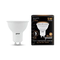 Лампа светодиодная Black 5Вт MR16 софит 3000К тепл. бел. GU10 500лм GAUSS 101506105 в Максэлектро