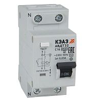 Выключатель автоматический дифференциального тока 2п C 6А 30мА тип AC 4.5кА АВДТ32-22C6-AC УХЛ4 КЭАЗ 318368 в Максэлектро