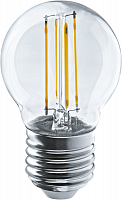 Лампа светодиодная филаментная 80 882 OLL-F-G45-10-230-2.7K-E27 10Вт шар прозрачная 2700К тепл. бел. E27 1000лм 220-240В ОНЛАЙТ 80882 в Максэлектро