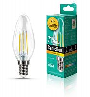 Лампа светодиодная филаментная LED7-C35-FL/830/E14 7Вт 220В Camelion 13452 в Максэлектро