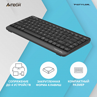 Клавиатура A4Tech Fstyler FBK11 черный/серый USB беспроводная BT/Radio slim в Максэлектро