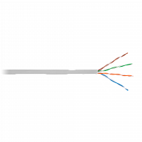 Кабель ULAN U/UTP 4 пары, Кат.5e, 100МГц, одножильный, BC (чистая медь), внутренний, PVC нг(B), серый, 305м в Максэлектро