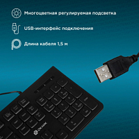 Клавиатура Оклик 440ML черный USB slim LED в Максэлектро