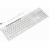 Клавиатура Оклик 490ML белый USB slim Multimedia LED в Максэлектро