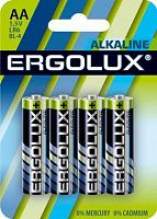 Элемент питания алкалиновый AA/LR6 1.5В Alkaline BL-4 (блист.4шт) Ergolux 11748 в Максэлектро