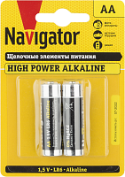 Элемент питания алкалиновый AA/LR6 94 752 NBT-NE-LR6-BP2 (блист.2шт) Navigator 94752 в Максэлектро