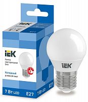 Лампа светодиодная ECO G45 7Вт шар 6500К E27 230В IEK LLE-G45-7-230-65-E27 в Максэлектро