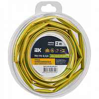 Трубка термоусадочная ТТУ нг-LS 5/2.5 желт./зел. (уп.2м) IEK UDR12-005-D25-002-K52-T в Максэлектро