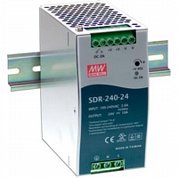 SDR-240-24 Мощный блок питания на DIN-рейку, 24В, 10А, 240Вт Mean Well в Максэлектро