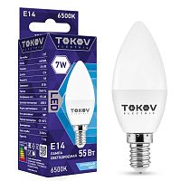 Лампа светодиодная 7Вт С37 6500К Е14 176-264В TOKOV ELECTRIC TKE-C37-E14-7-6.5K в Максэлектро